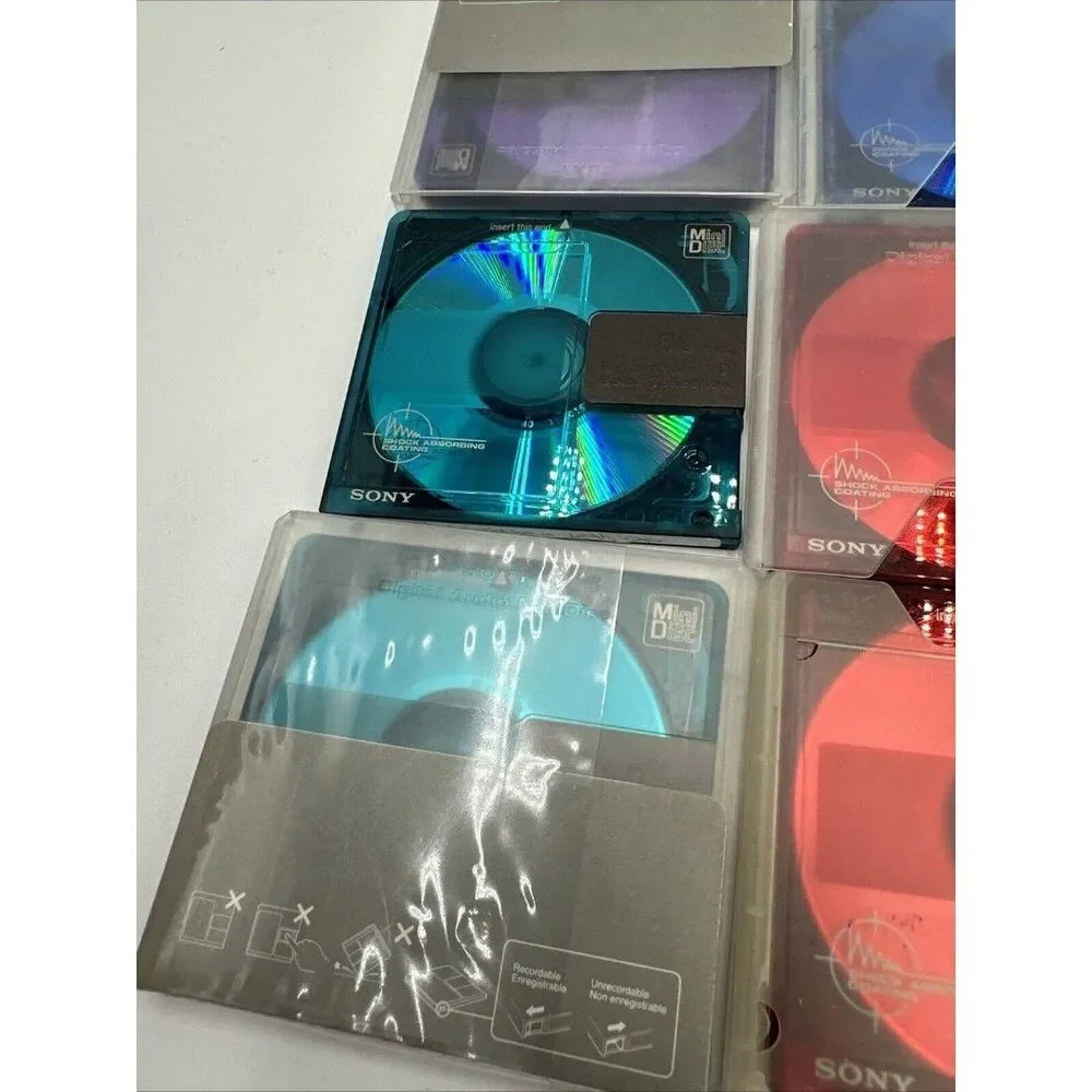 27 Minidisc Lot 74 80 Sony Prism Shock Absorbing MD Memorex Mini Disc Denon